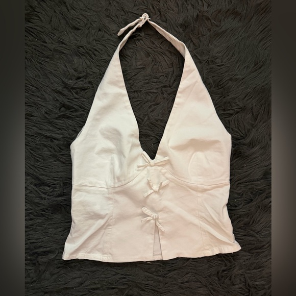 Zara Tops - Zara Cream Halter Tie-Front Camisole